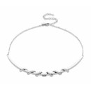 Victoria Silver-colored spiral necklace with white stones