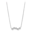 Victoria Silver Colored White Stone Flower Necklace