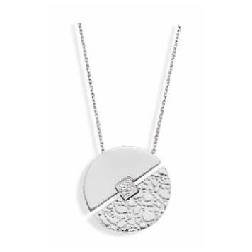 Victoria Silver colored white stone patterned necklace