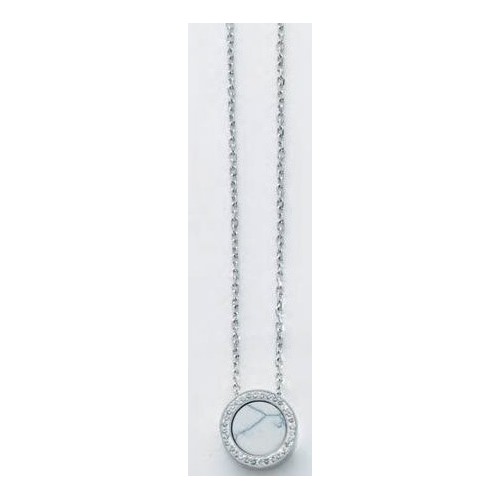 Victoria Silver-colored necklace with white pattern