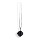 Victoria Silver-colored black stone necklace