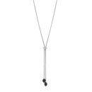Victoria Silver Black, White Stone Necklace