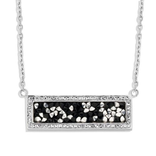 Victoria Silver-colored black and white stone necklace