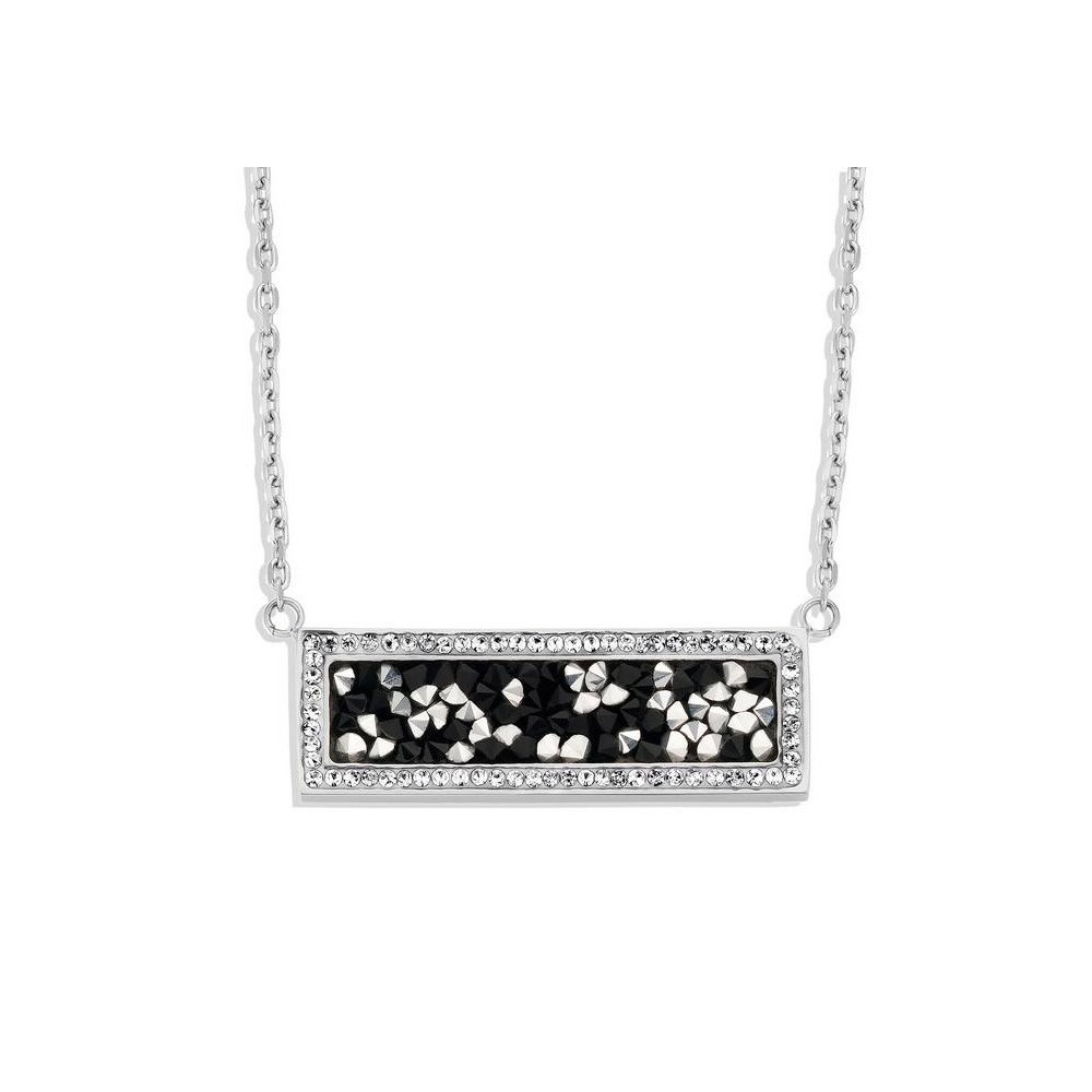 Victoria Silver-colored black and white stone necklace