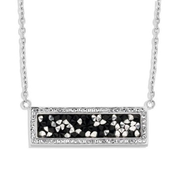 Victoria Silver-colored black and white stone necklace