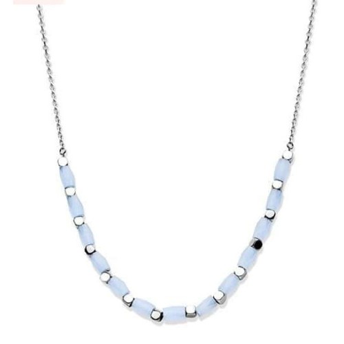 Victoria Silver-colored Blue Beaded Necklace