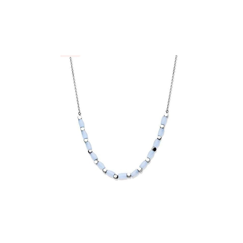 Victoria Silver-colored Blue Beaded Necklace
