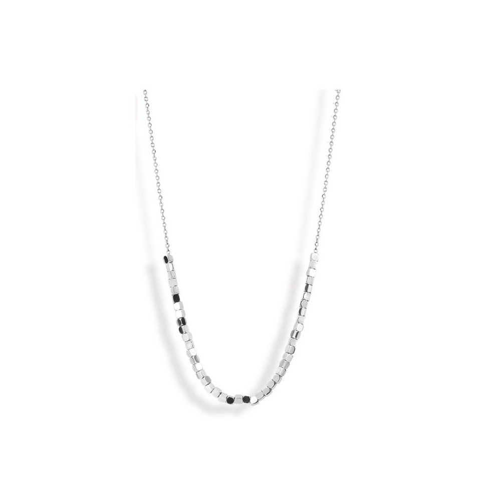 Victoria Silver-Colored Checkered Necklace
