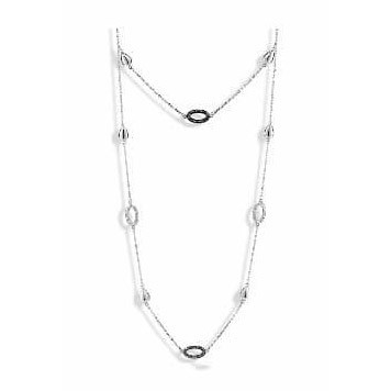 Victoria Silver-colored stone necklace