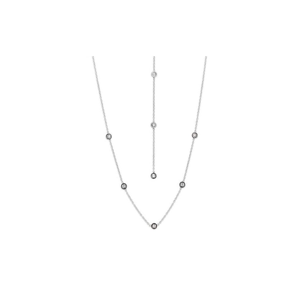Victoria Silver Colored Stone Necklace
