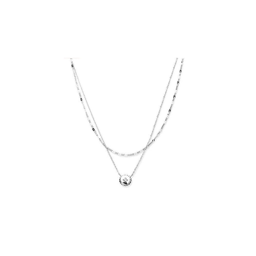Victoria Silver-colored stone necklace set