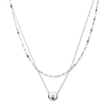 Victoria Silver-colored stone necklace set
