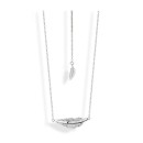 Victoria Silver-colored Stone-studded Feather Necklace