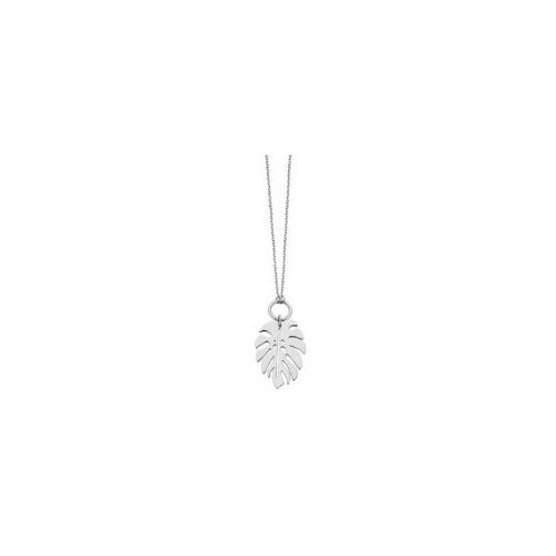Victoria Silver Leaf Pattern Necklace