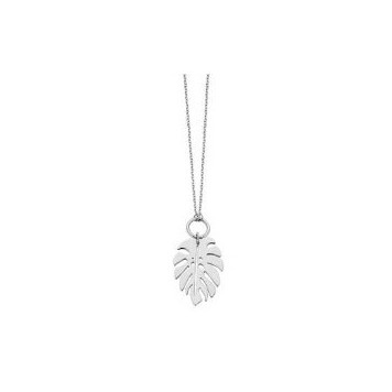 Victoria Silver Leaf Pattern Necklace