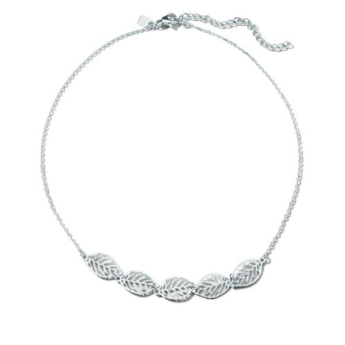 Victoria Silver Leaf Pattern Necklace