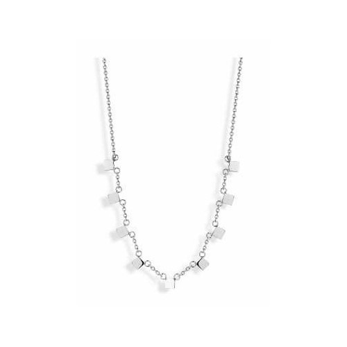 Victoria Square patterned necklace in silver color