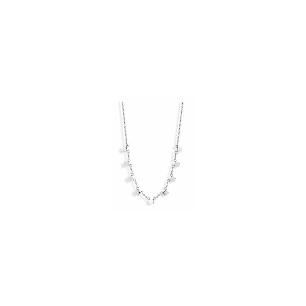 Victoria Square patterned necklace in silver color