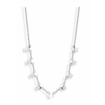 Victoria Square patterned necklace in silver color
