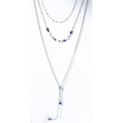 Victoria Silver-Colored Beaded Necklace