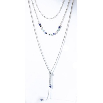 Victoria Silver-Colored Beaded Necklace