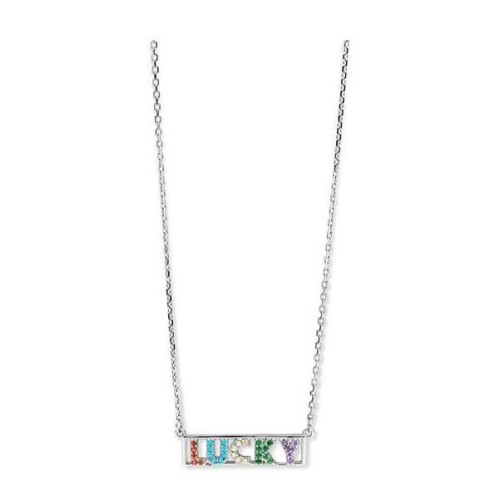 Victoria Silver Colored Colorful Stone Lucky Necklace