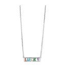 Victoria Silver Colored Colorful Stone Lucky Necklace
