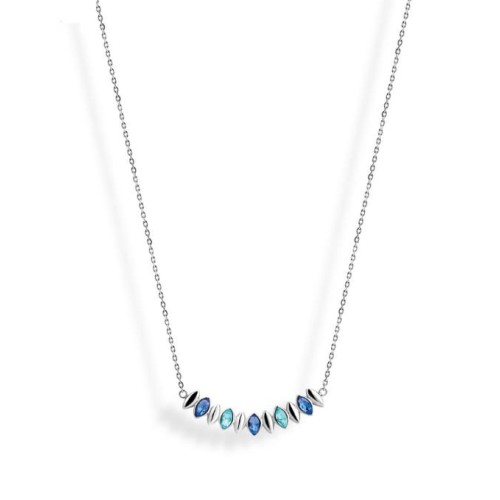 Victoria Silver Colored Necklace with Colorful Stones