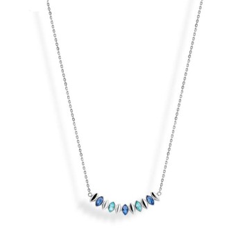 Victoria Silver Colored Necklace with Colorful Stones