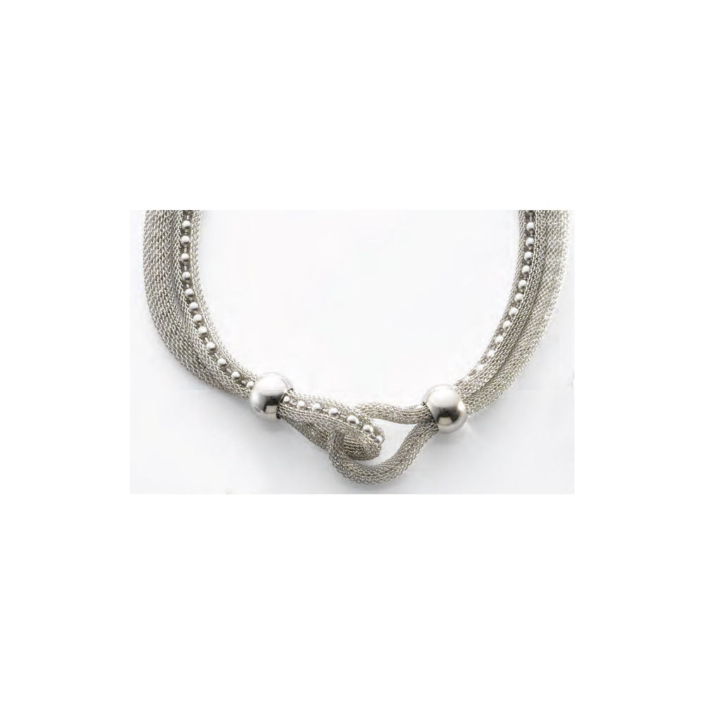 Victoria Thick Silver Mesh Necklace