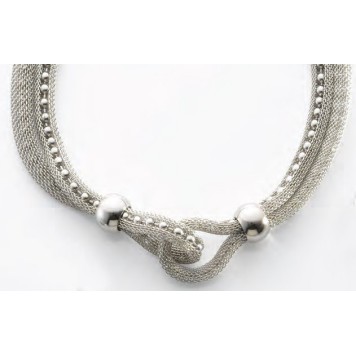 Victoria Thick Silver Mesh Necklace