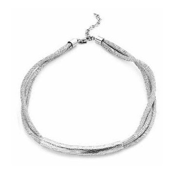 Victoria Silver-colored thick mesh necklace