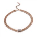 Victoria Rose gold colored necklace with brown stones
