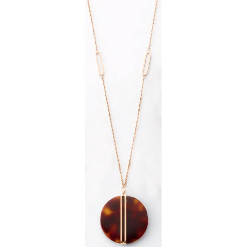 Victoria Rose gold-colored necklace with brown pattern