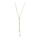 Victoria Rose gold colored white stone cube necklace