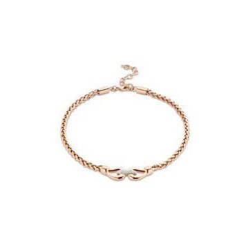 Victoria Rose gold color with white stone necklace