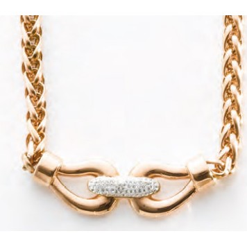 Victoria Rose gold color with white stone necklace