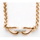 Victoria Rose gold color with white stone necklace