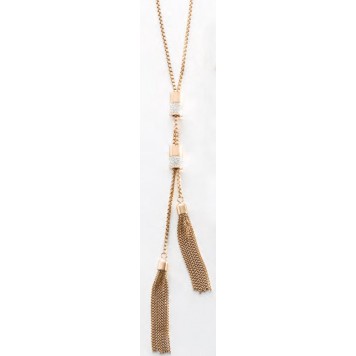 Victoria Rose gold colored white stone necklace