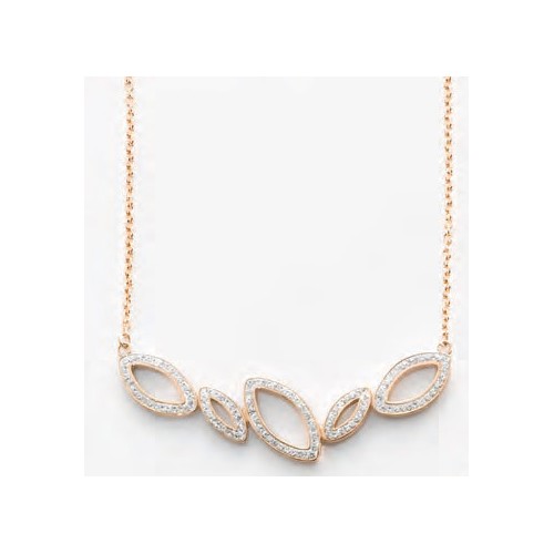 Victoria Rose gold colored white stone necklace