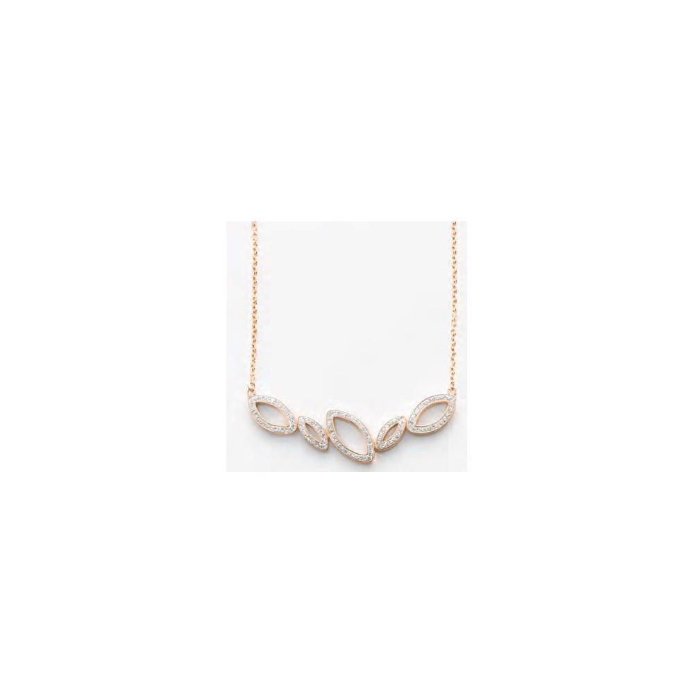 Victoria Rose gold colored white stone necklace