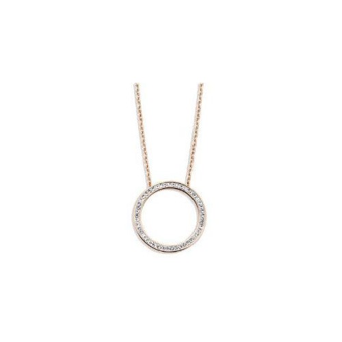 Victoria Rose gold-colored white stone necklace