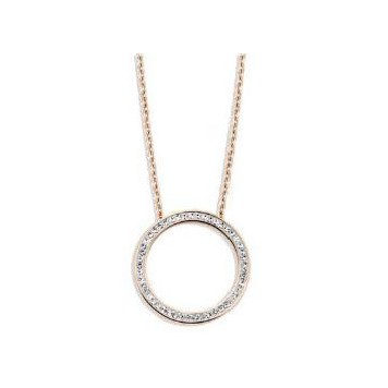 Victoria Rose gold-colored white stone necklace