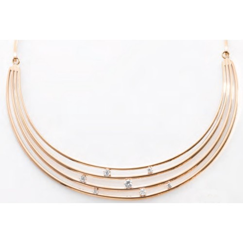 Victoria Rose gold colored necklace with white stones
