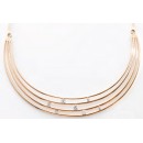 Victoria Rose gold colored necklace with white stones