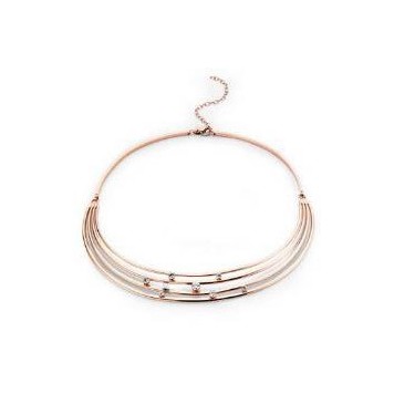 Victoria Rose gold colored necklace with white stones