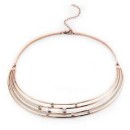 Victoria Rose gold colored necklace with white stones