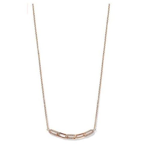 Victoria Rose gold colored necklace with white stones
