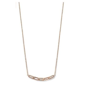 Victoria Rose gold colored necklace with white stones
