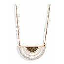 Victoria Rose gold colored black, white stone necklace